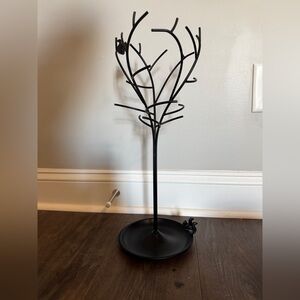Black Metal Jewelry Tree Stand